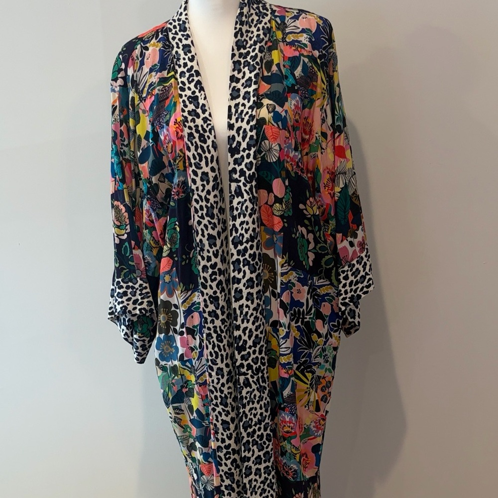 Johnny Was Layla Leopard Print Kimono - NWT